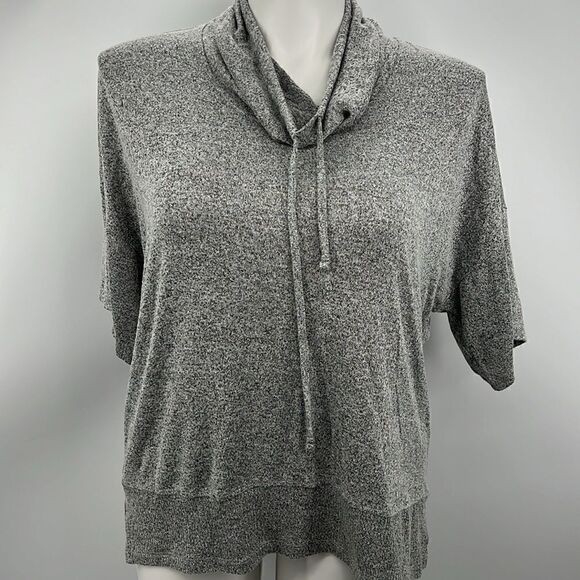 Natori cowl neckline with drawstring short sleeve top - Picture 2 of 4